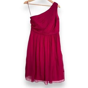 NWT J. Crew Kylie 100% Silk Chiffon One Shoulder Mini Dress Women's Size 6